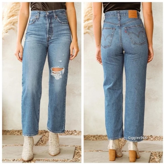 Levi's Ribcage Straight Leg Jeans Noe High - Picture 2 of 4
